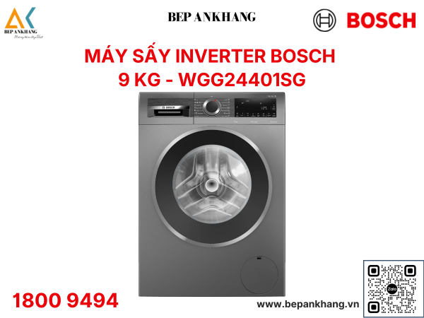 Máy giặt cửa trước Bosch WGG24401SG - Seri 6 Màu Xám 9 kg - Thương Hiệu Đức